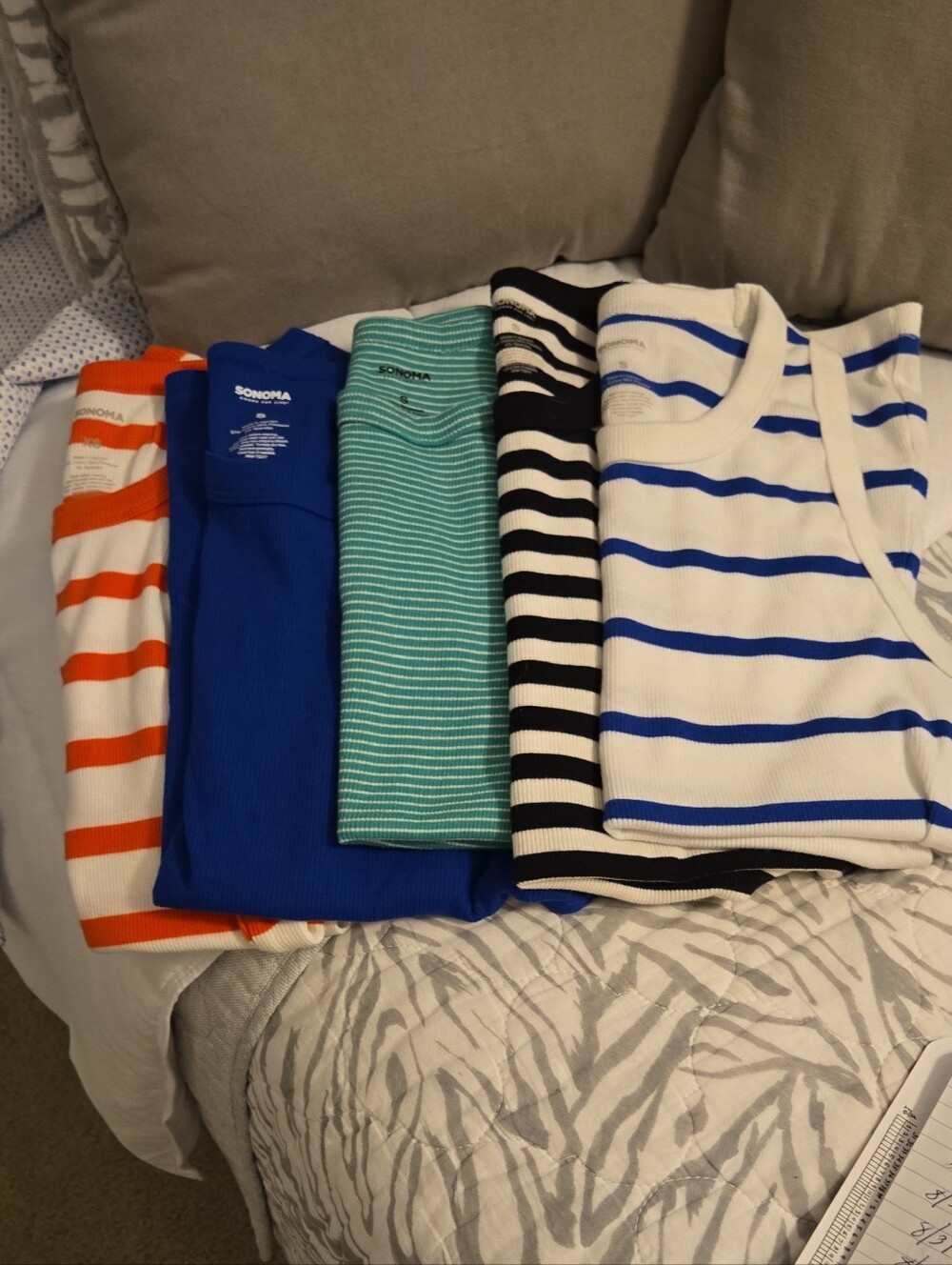 Sonoma Kids' Striped Crew Neck Top - Blue & White